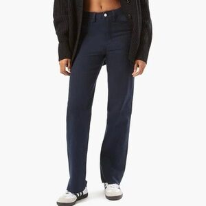 NWT, WeWoreWhat Women’s High Rise Dad Raw Hem Jeans in French Navy, Size 26